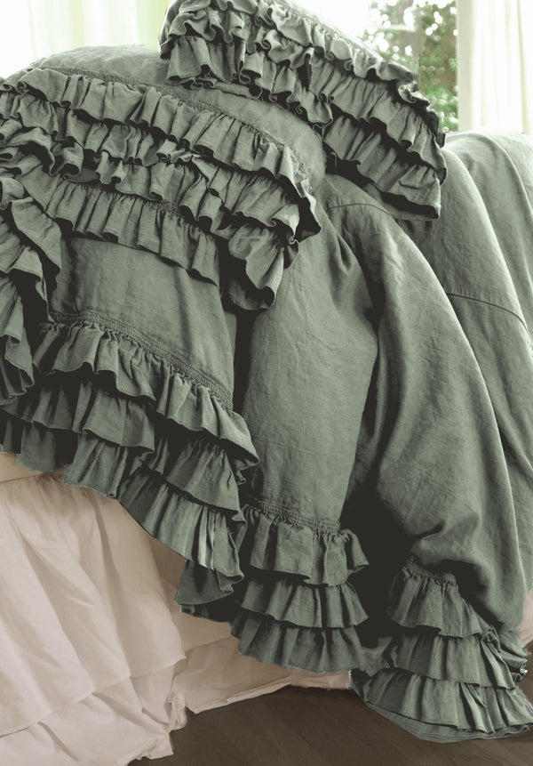 NEW! Gypsy Ruffle Linen Collection - Sage