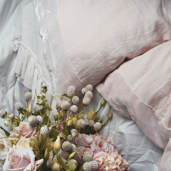 Velvet Border Linen Bedding - Rose