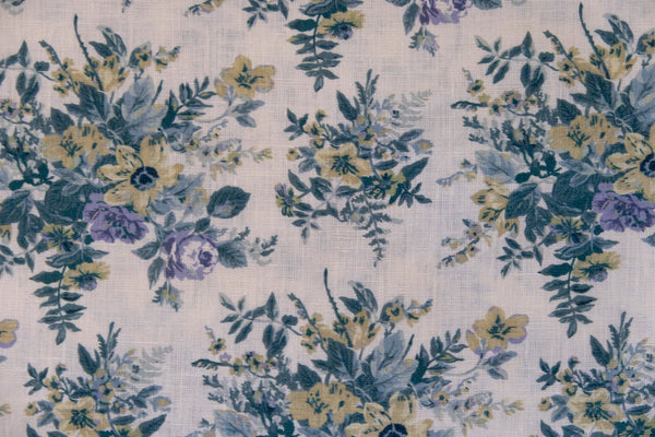 Auberge Floral Fabric -Creme - Linen Salvage Et Cie