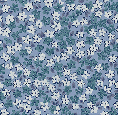 Eveline Floral Fabric- Denim - Linen Salvage Et Cie