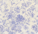 French Toile Fabric- Lilac - Linen Salvage Et Cie