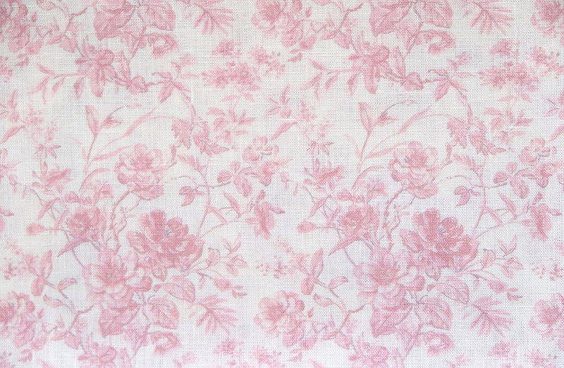 French Toile Fabric-Soft Rose - Linen Salvage Et Cie