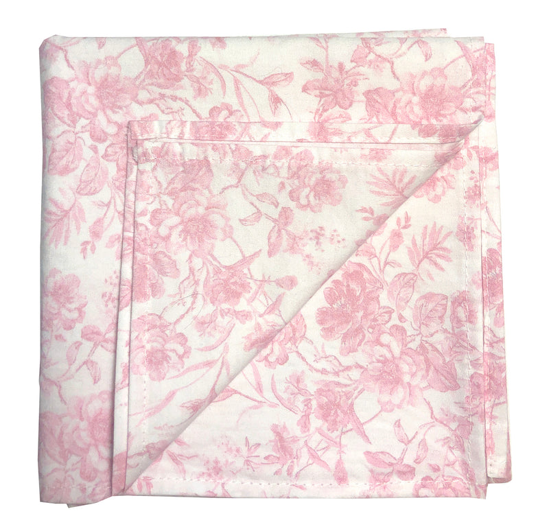 French Toile Print Bandana-Soft Rose - Linen Salvage Et Cie