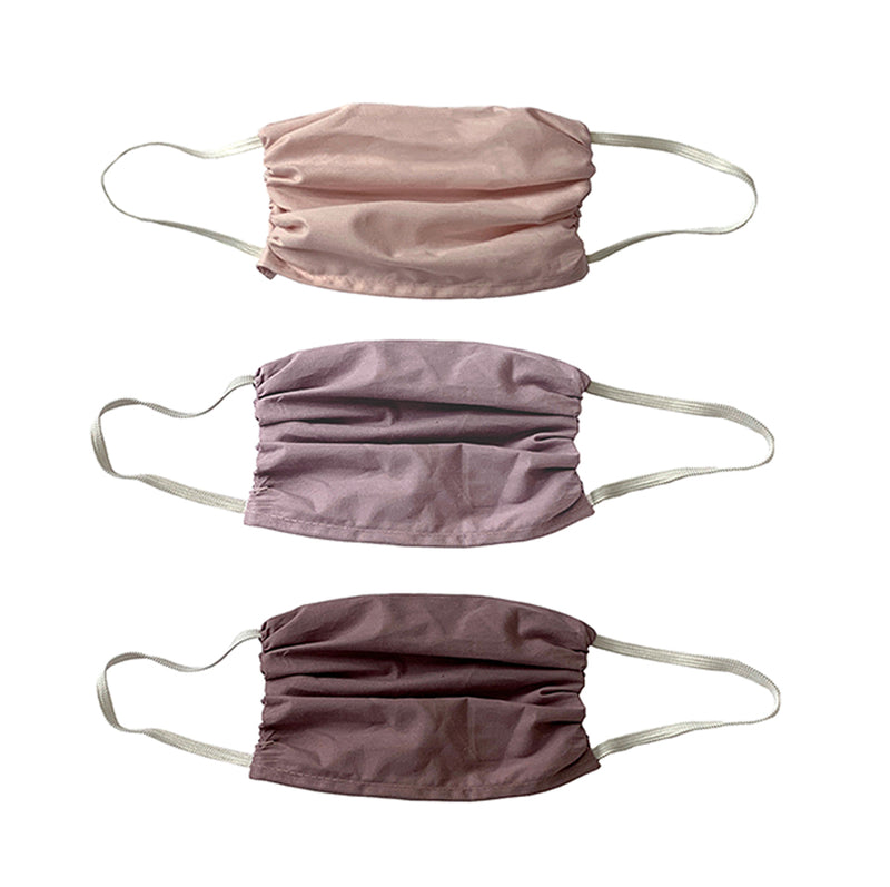 Soft Mauvy colors- X LARGE Masks- 3 Pack - Linen Salvage Et Cie